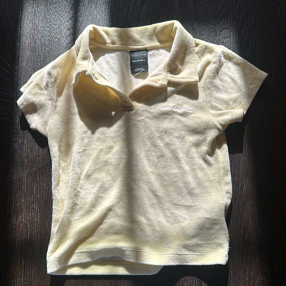 Velour crop polo